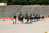 Foto: Geleitet von Mitarbeitern des Haupt- und Landgestüts Mabach in Galauniform: Der neue Pony- Dessur-Master 2016 - Fotograf: Löhr