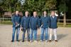 Foto: Die Hannoveraner Körkommission der Springhengste (v.l.n.r.): Dieter Smitz, Jörg Münzner, Franz Bormann, Ulrich Hahne und Markus Beerbaum - Fotograf: Hannoveraner Verband