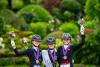 Foto: Letzte Entscheidung bei den Europameisterschaften für die Jungen Reiter in der Kür. Lana-Pinou Baumgürtel (GER), Lucie-Anouk Baumgürtel (GER), Anna Teibel Raben (DEN) - Fotograf: Łukasz Kowalski