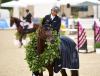Foto: Von der Holsteiner Verband Hengsthaltungs GmbH in Elmshorn gezogen, über die Elite-Reitpferdeauktion in der Fritz-Thiedemann-Halle als Preisspitze verkauft und nun Holsteiner Landeschampion: Nightwish v. Nixon van het Meulenhof mit Arne van Heel - Fotograf: Janne Bugtrup