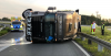 Foto: Umgekippter Pferdetransporter - Fotograf: Polizei Münster