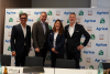 Foto: Im Rahmen einer Pressekonferenz hat die FN ihren neuen Hauptsponsor Agria vorgestellt: v.l.n.r. Soenke Lauterbach, FN-Generalsekretär, Hans-Joachim Erbel, FN-Präsident, Marianne Broholm Einarsen, Business Area Manager Europe sowie Peter Bornschein, Country Manager Agria Deutschland - Fotograf: FN/C. Wellenberg