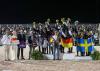 Foto: Germany, the U.S. and Sweden atop the Stillpoint Farm FEI Nations Cup podium with Tuny Page of Stillpoint Farm, Soenke Lauterbauch, CEO of the German Federation, and Cesar Hirsch, Chairman of the Pan American Equestrian Confederation. - Fotograf: © SusanJStickle.com