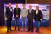 Foto: Vorfreude auf die VR Classics: v.l. Dirk Dejewski (VR Bank), Mannschafts-Weltmeister Dressur Daniel Bachmann-Andersen, Springreiter Hannes Ahlmann, Dr. Rainer Bouss (VR Bank) und Veranstalter Francois Kasselmann - Fotograf: Stefan Lafrentz