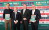 Foto: Michael Kölz, Klaus Ernst ( Messe Leipzig), Dr. Harald Langenfeld (Sparkasse Leipzig) und Volker Wulff ( EN GARDE) Fotograf: ACP-Fotografie-Pantel