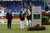 Foto: Das Foto zeigt den emotionalen Sieger im Mystic Rose Preis, den Brasilianer Yuri Mansur mit seinem Pferd Clariquada T, sowie Neide Leite (Eigentümerin des Gestüts Haras Rosa Mystica) und ALRV-Aufsichtsratsmitglied Dr. Stephan Kranz - Fotograf: CHIO Aachen/Diana Wahl