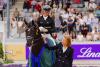 Foto: Das Foto zeigt den Sensationssieger im MEGGLE-Preis, den Belgier Justin Verboomen, mit seinem Zonik Plus gemeinsam mit Marina Meggle - Fotograf: CHIO Aachen/Diana Wahl