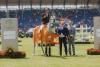 Foto: Das Foto zeigt den Sieger im Preis des Handwerks beim CHIO Aachen 2025, Richard Vogel auf Phenyo van het Keysersbos, gemeinsam mit Marco Herwartz (Präsident der Handwerkskammer Aachen) und ALRV-Aufsichtsratsmitglied Dr. Thomas Förl - Fotograf: CHIO Aachen/Diana Wahl
