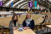 Foto: Freuen sich, dass Dressursport in den Holstenhallen beginnt - Dorothee Hahn (li.) und Anna Surholt, zuständig für die Organisation von VR CLASSICS meets FEI Dressage World Cup in der tipp-top vorbereiteten Halle - Fotograf: Stefan Lafrentz