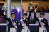 Foto: Jessica von Bredow-Werndl (mi.) ist neue Europameisterin der Dressur, Isabell Werth un Cathrine Dufour holten Silber und Bronze - Fotograf: Stefan Lafrentz