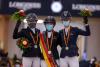 Foto: Lächeln mit Maske - die drei Medaillengewinnerinnen der DM - Fotograf: Sportfoto-Lafrentz.de