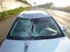 Foto: Unfallbeschädigter PKW - Fotograf: Polizeiautobahnstation Heidesheim