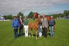 Foto: v.l.: Josef Wilbers (Züchter), Martin Spoo, Ria und Leo Hermanns (Züchter), Frank Kemperman, Jule Colling-Jorissen (Züchter). Im Hintergrund sitzt Jana Freund im Sattel von Delamanga - Fotograf: chioaachen.de