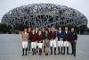 Foto: The international riders together with the organisers Jing Li from Dashing Equestrian (middle) Frank Kemperman (right) and Michael Mronz (2nd f.t.l.) from Aachener Reitturnier GmbH in front of the Chinese National Stadium "Bird's Nest" - Fotograf: Stefano Grasso 