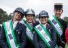 The French team repeated their feat of 2014 when they also won on home soil, and enjoyed a comfortable victory at the opening leg of FEI Nations Cup™ Eventing 2015 in Fontainebleau. Left to right: Karim Florent Laghouag (FRA), Helene Vattier (FRA), Gwendolen Fer (FRA) and Arnaud Boiteau (FRA). 